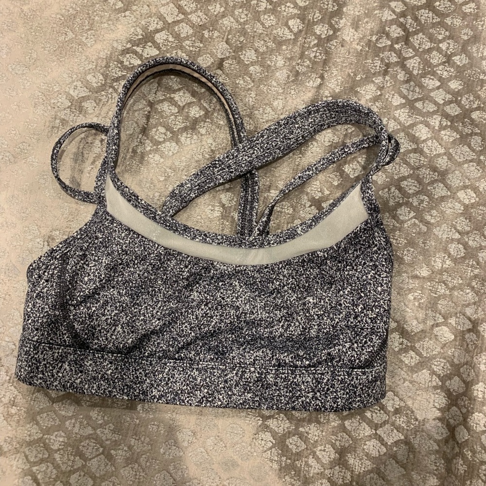 Lululemon grey mesh strappy back sports bra-4